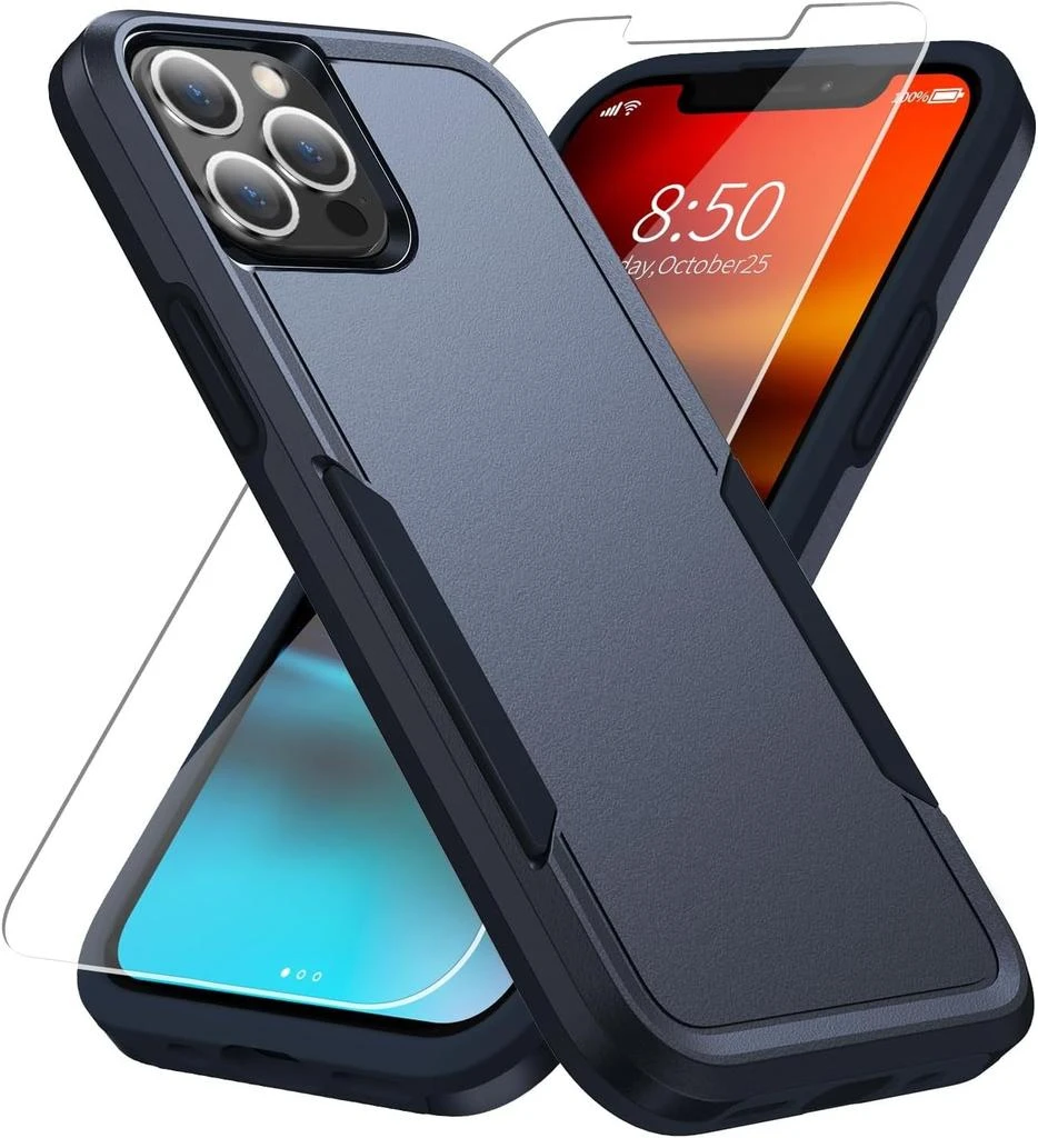 ENTRONIX Entronix Bundle Compatible with iPhone 14 Pro Max - Soft-Touch Dual-Layer Case 
1 Clear Screen Protector 7