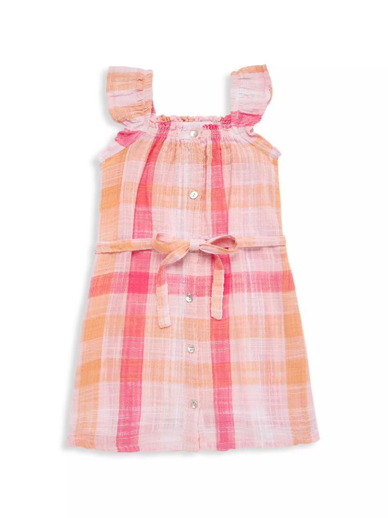 Bella Dahl Little Girl's & Girl's Summer Sunset Plaid Flutter Sleeve Dress