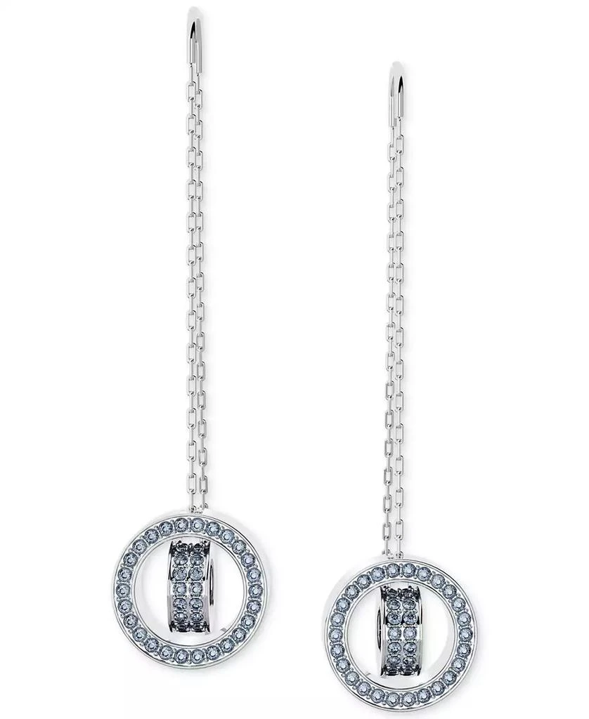 Swarovski Rhodium-Plated Color Pavé Interlocking Loop Threader Earrings 2