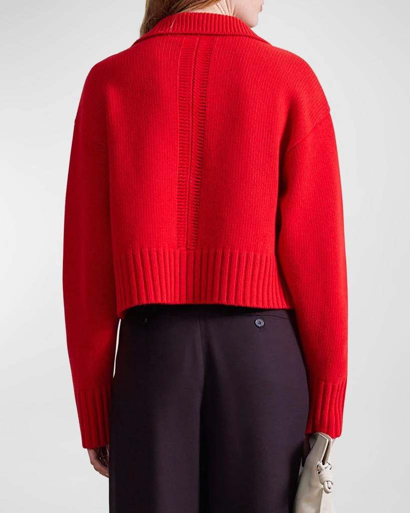 Apiece Apart Cropped Merino Wool-Cashmere Henley 4