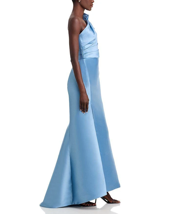 Amsale One Shoulder Bow Gown 5