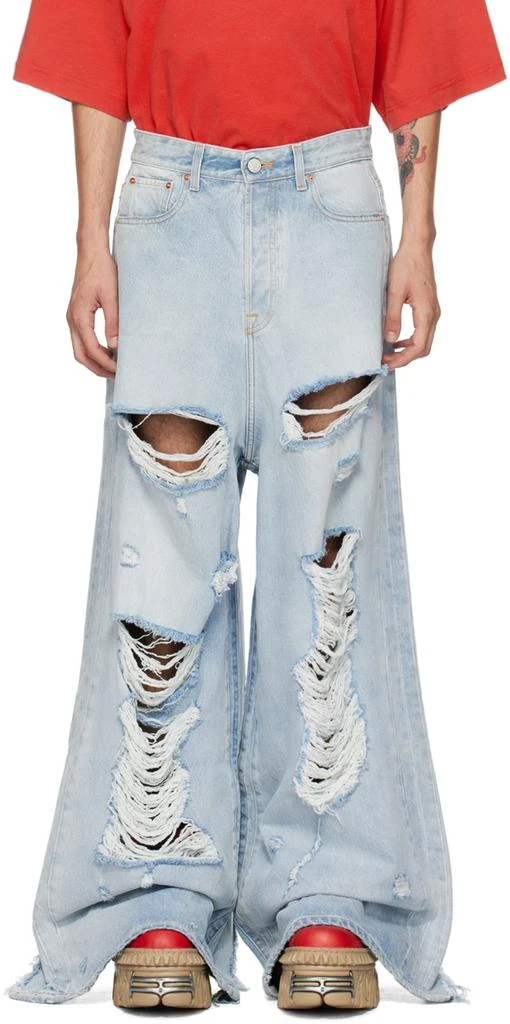Vetements Blue Ripped Big Shape Jeans 1