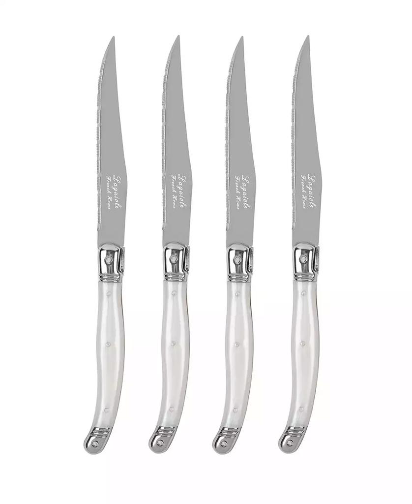 French Home Laguiole Connoisseur 4-Piece Steak Knife Set with Handles