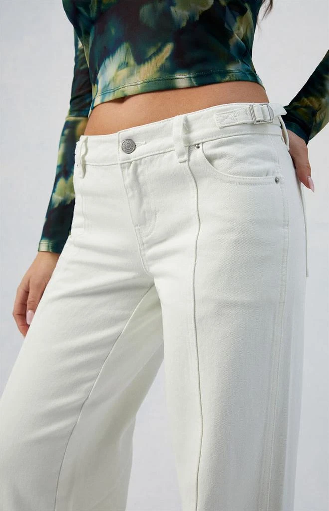 PacSun White Paneled Low Rise Baggy Jeans 3