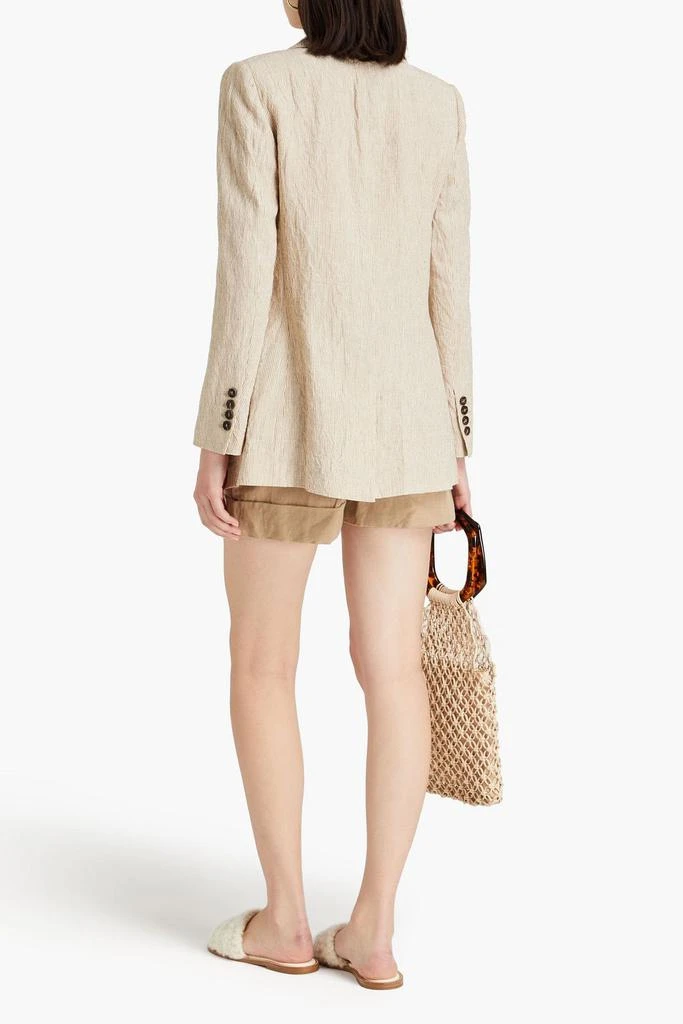 Brunello Cucinelli Double-breasted pinstriped linen blazer 3