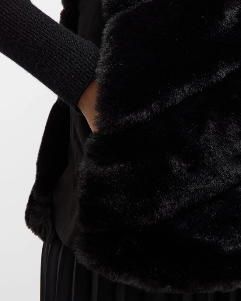 La Fiorentina Chevron Faux Mink Fur Vest 7