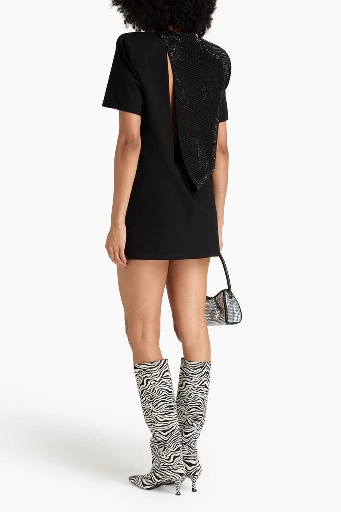 AREA Crystal-embellished cutout jersey mini dress 3