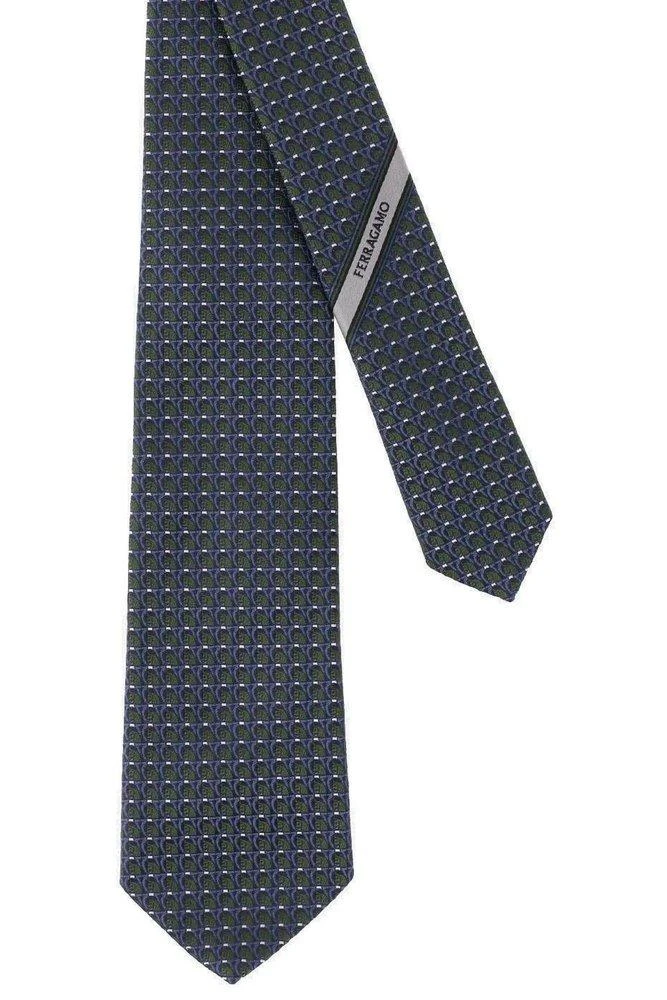 Salvatore Ferragamo Ferragamo Geometric Patterned Pointed Tip Tie 1