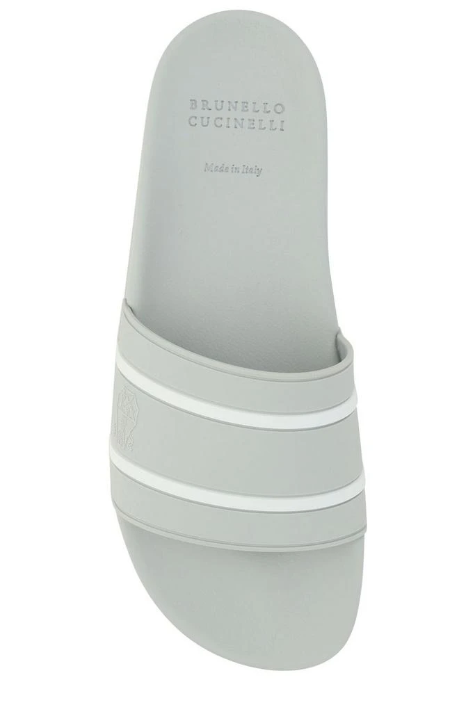 Brunello Cucinelli Brunello Cucinelli Striped Pattern Slip-On Slides 4
