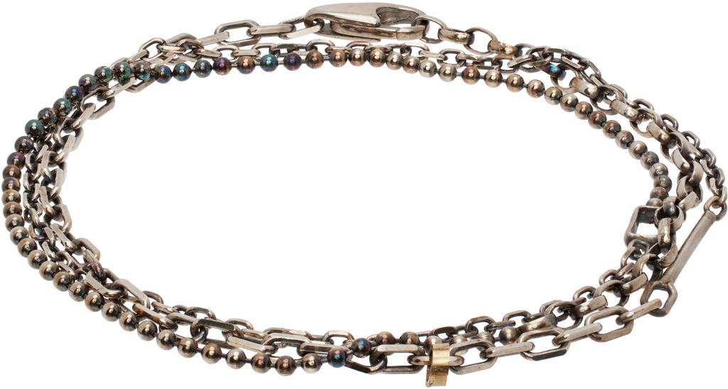 Title of Work Silver Mixed Metal Multi Wrap Bracelet