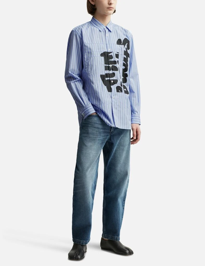 CDG SHIRT "Strong Will" Striped Long Sleeve Shirt 5