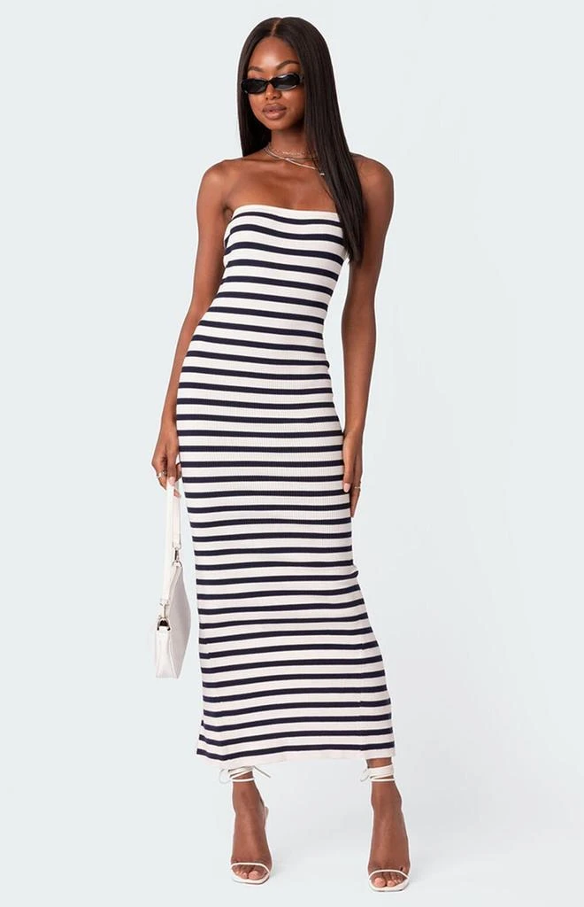 Edikted Knit Back Slitted Maxi Dress 1