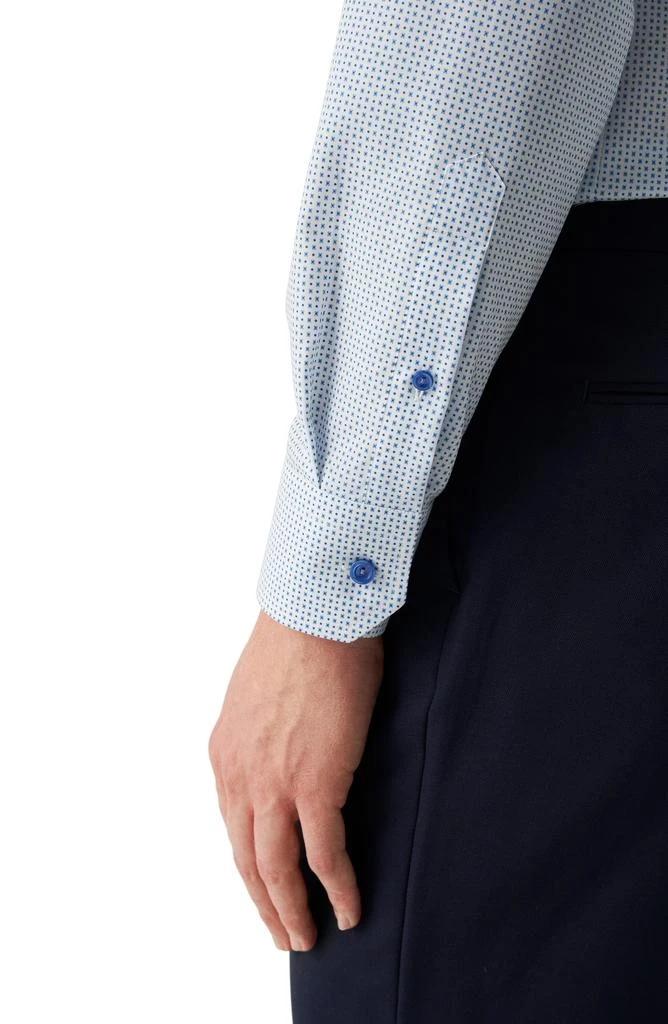 Eton Slim Fit Micro Geometric Cotton Twill Dress Shirt 6
