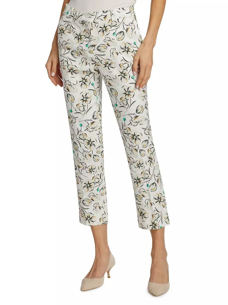 Marella Pineta Cotton Floral Cropped Trousers 3