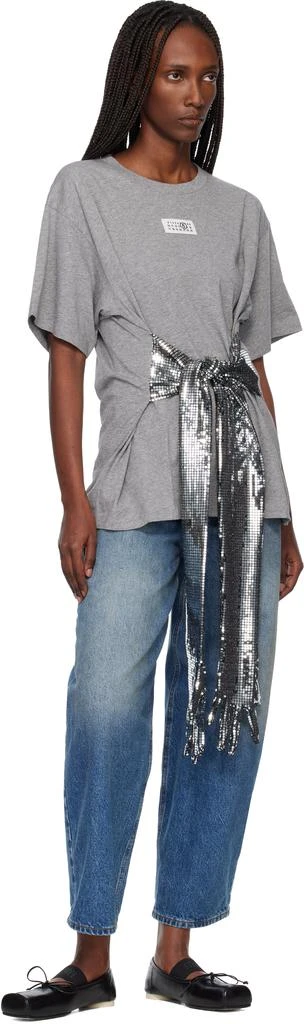 MM6 Gray Cotton Gloves T-shirt 4