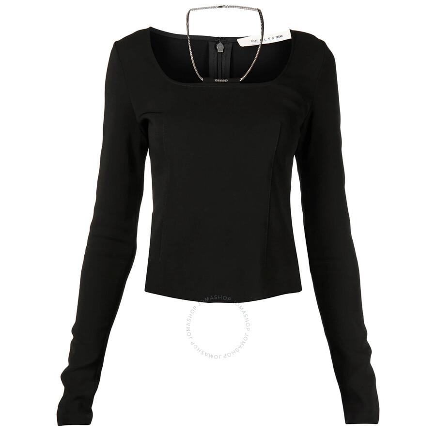1017 ALYX 9SM Ladies Black Chain-Link Long-Sleeved Top