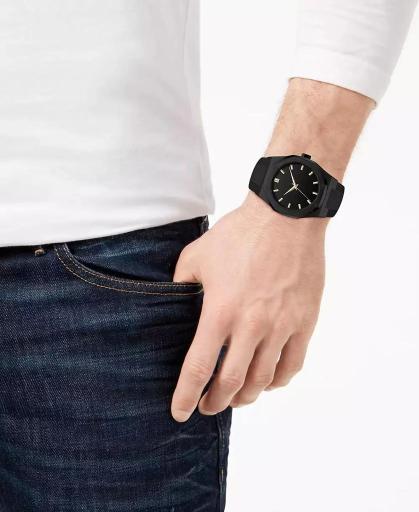 American Exchange Men's Black Silicone Strap Watch 47mm Gift Set 2