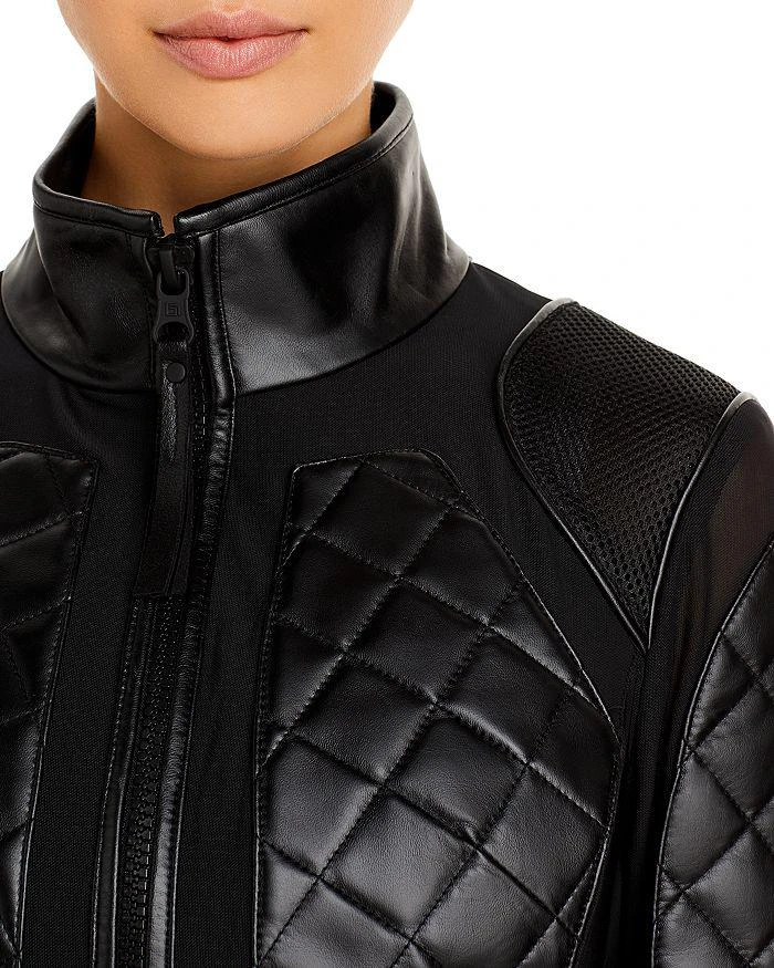 Blanc Noir Leather & Mesh Moto Jacket 8