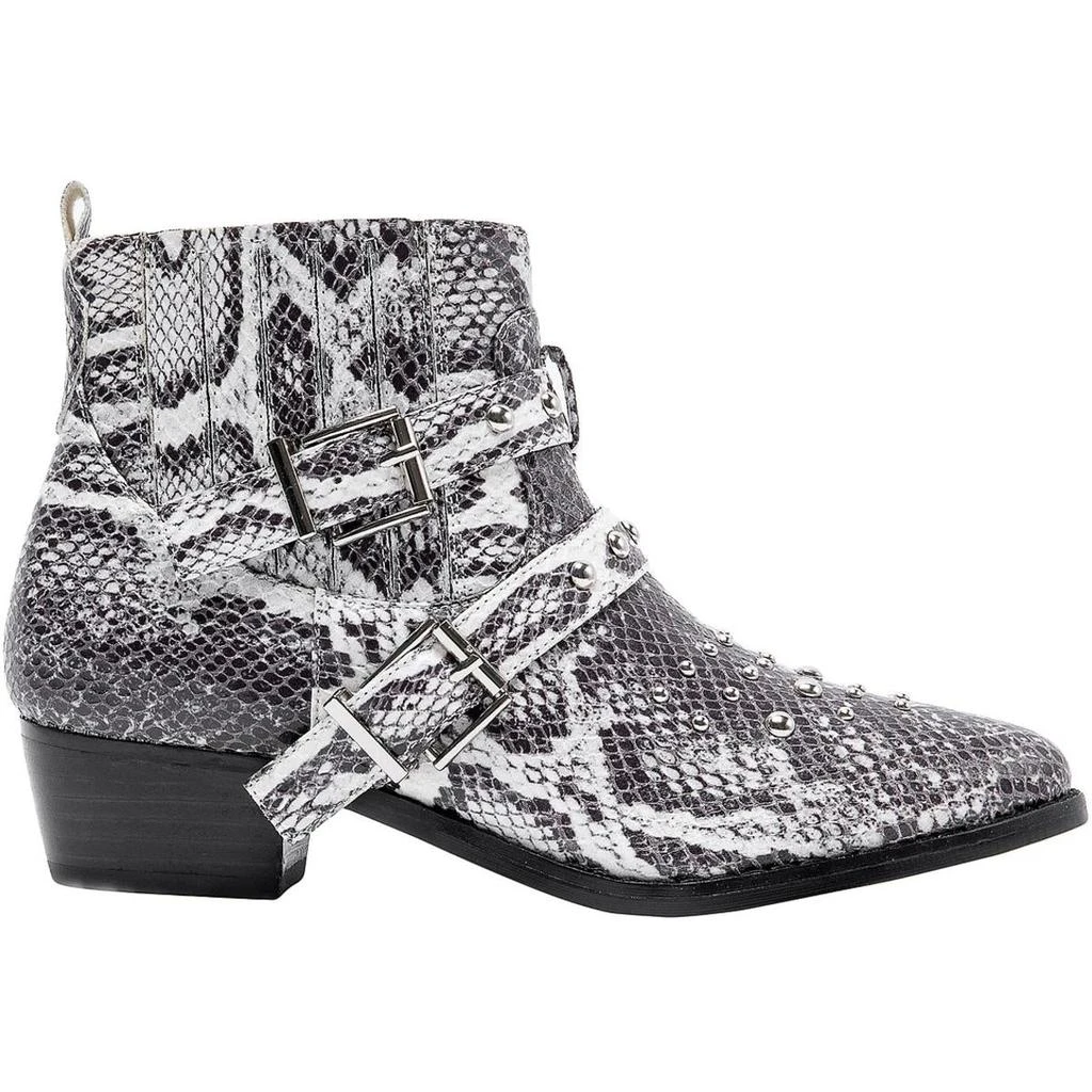JANE AND THE SHOE Cindy Womens Snake Print Studded Booties 2