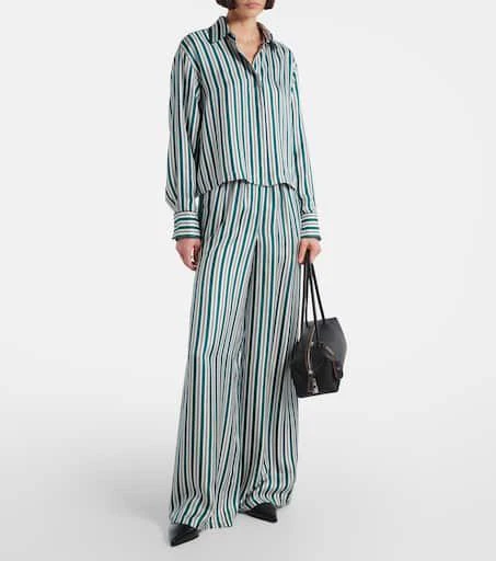 Max Mara Ladino striped wide-leg silk twill pants 2