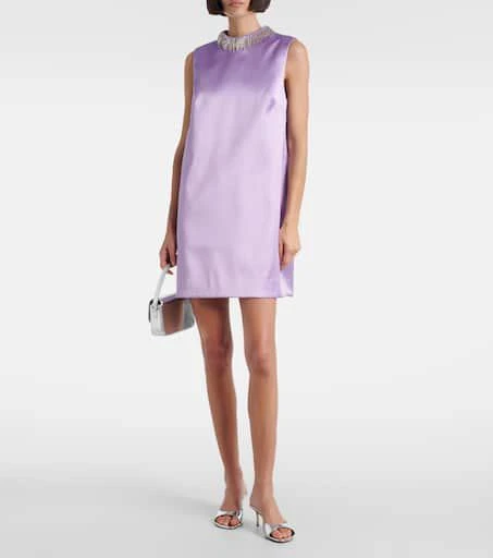 ALÉMAIS Laverne embellished satin minidress 2