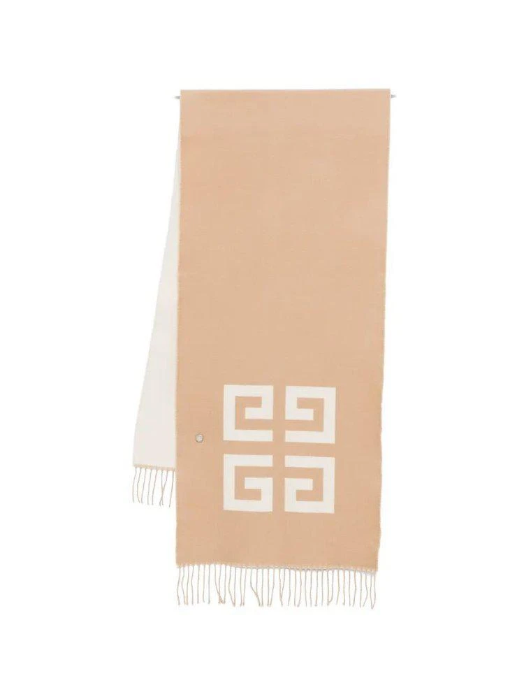 Givenchy Givenchy Logo Intarsia Fringed Scarf