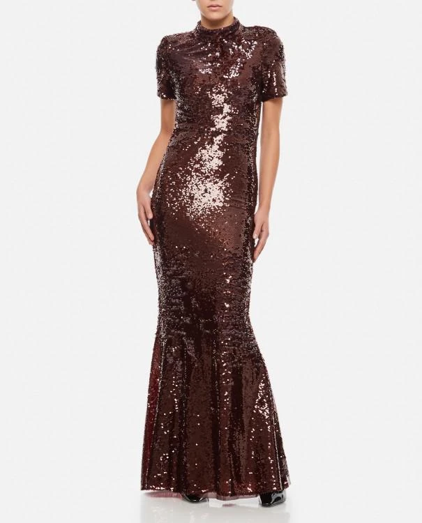 Self-Portrait Brown Sequin Maxi Dress 2