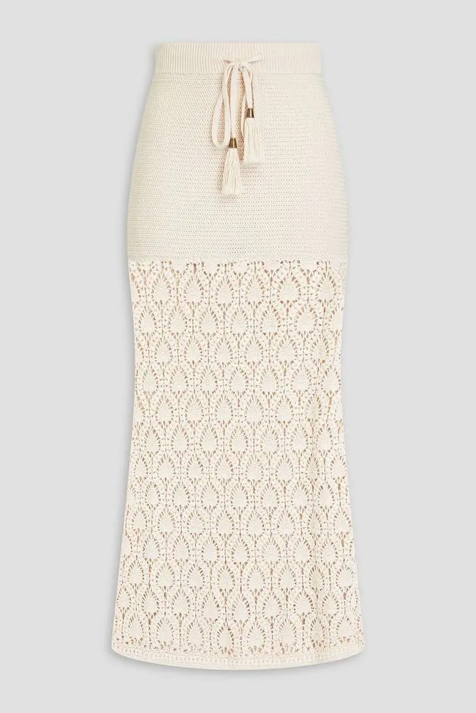 Zimmermann Crocheted cotton midi skirt