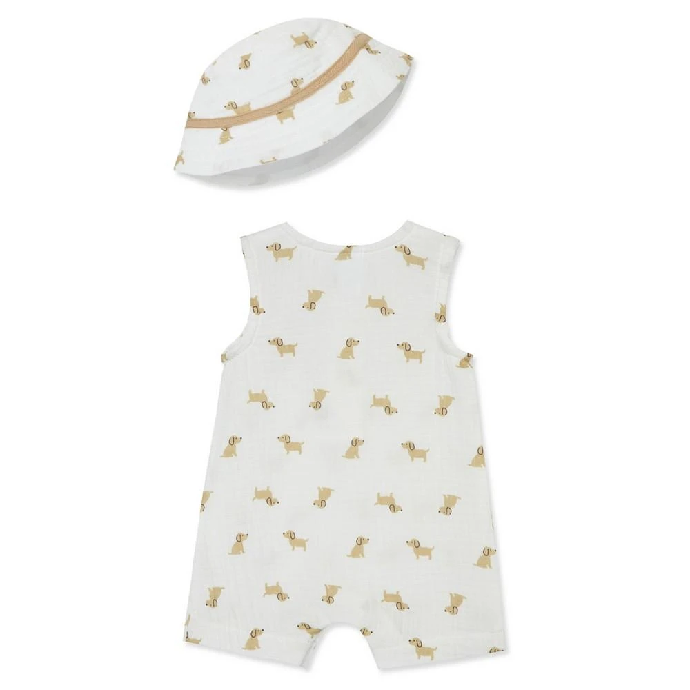 Little Me Baby Boys Puppies Romper with Hat 2