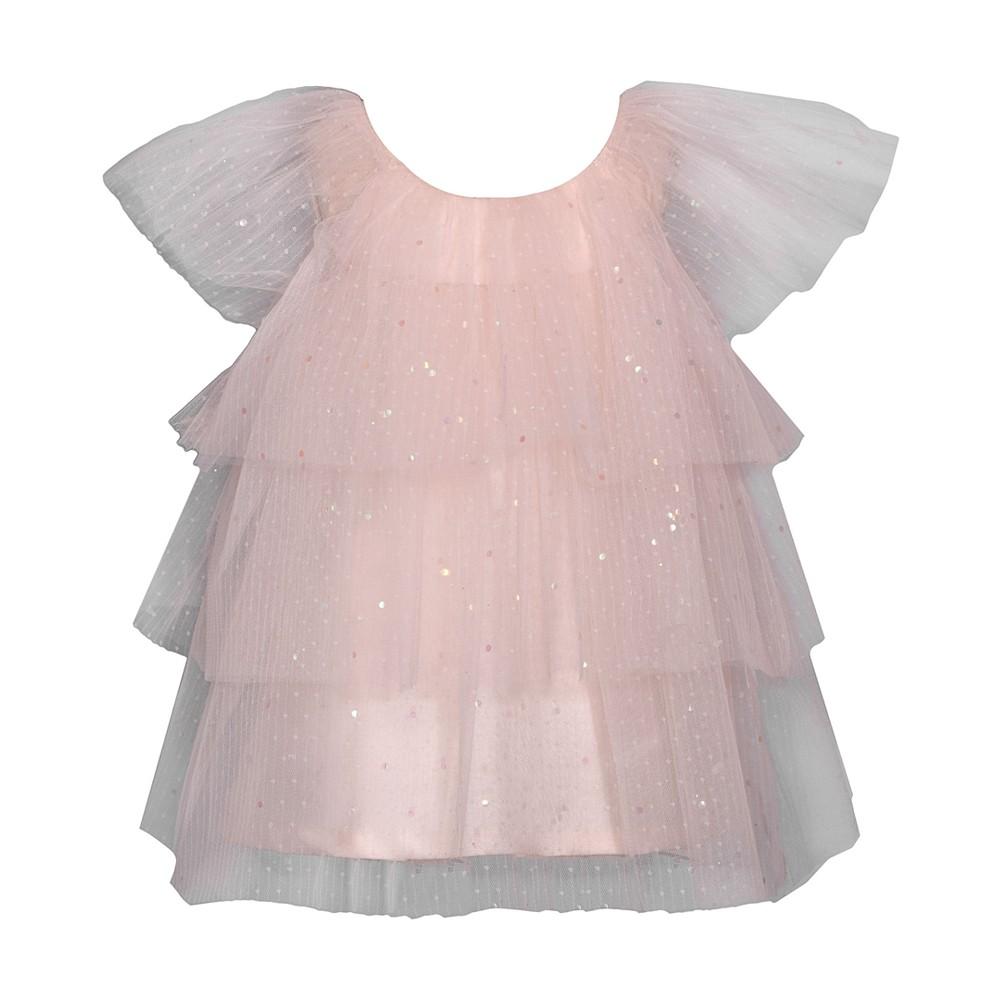 Bonnie Baby Baby Girls Three Tiered Spangled Tulle Dress