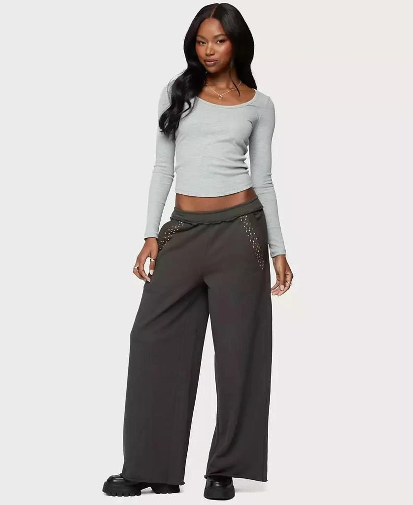 Edikted Women's Wrenn Studded Wide Leg Sweatpants 3