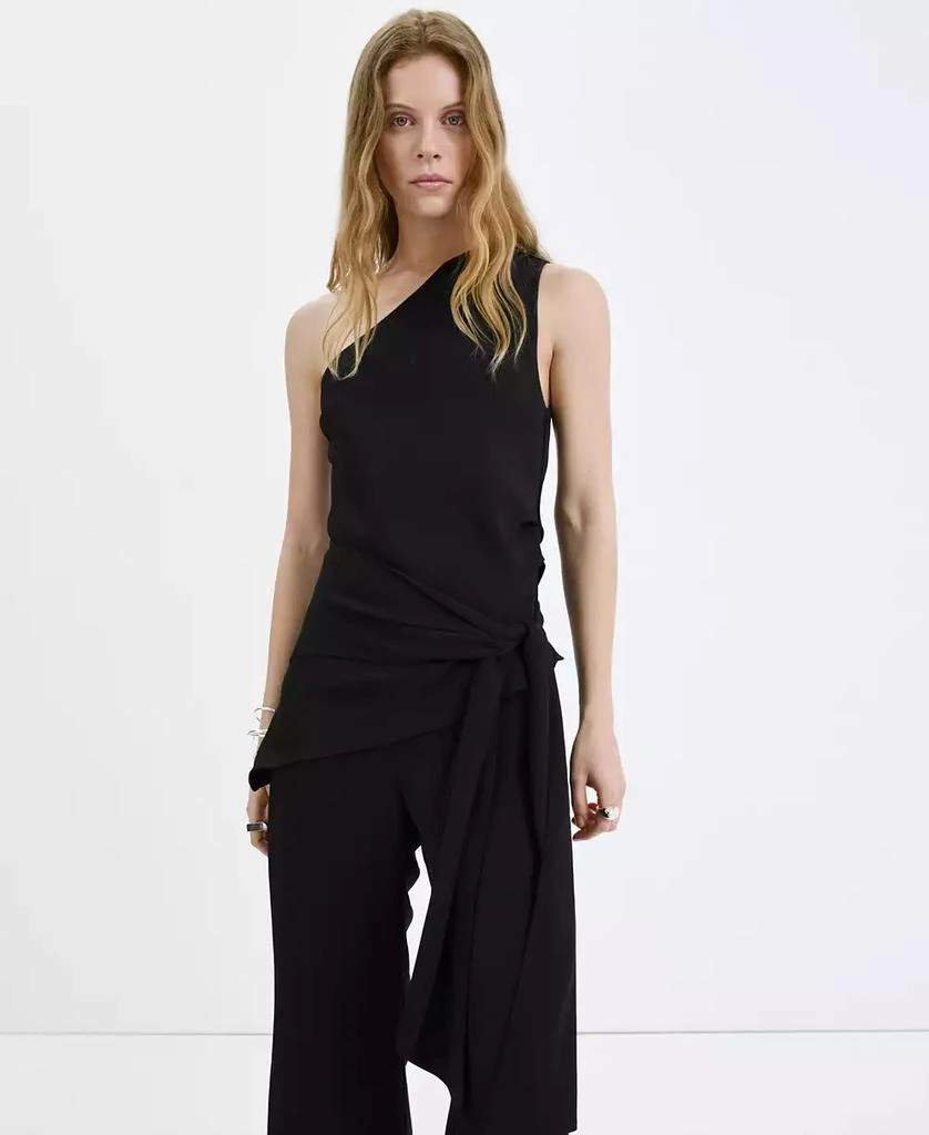 Mango Women's Bow Asymmetrical Jumpsuit