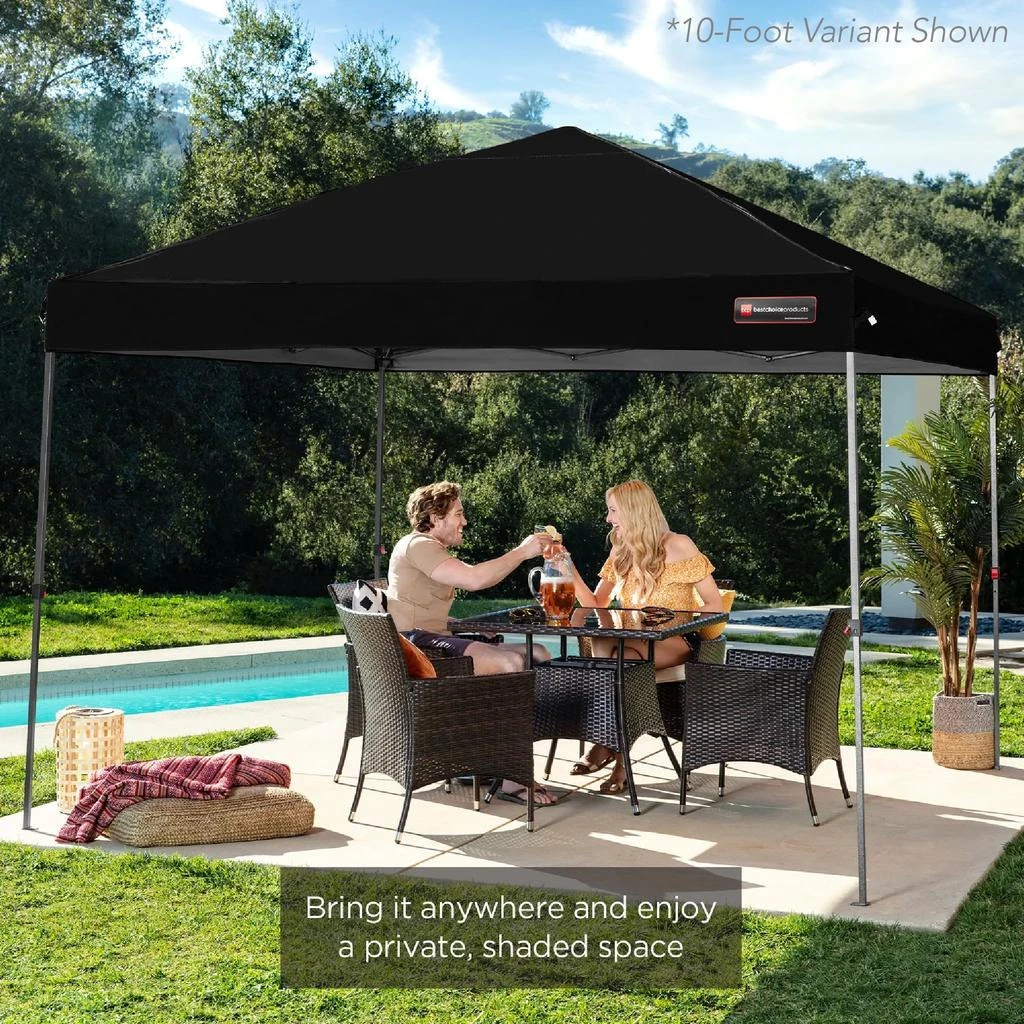 Best Choice Products 12x12ft Easy Setup Pop Up Canopy w/ 1-Button Setup, Wheeled Case, 4 Weight Bags 6