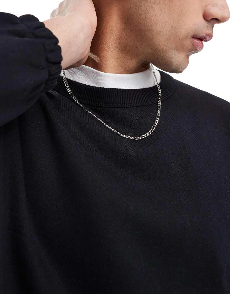ASOS ASOS DESIGN premium co-ord heavyweight boxy oversized sweatshirt in black - BLACK - BLACK 3