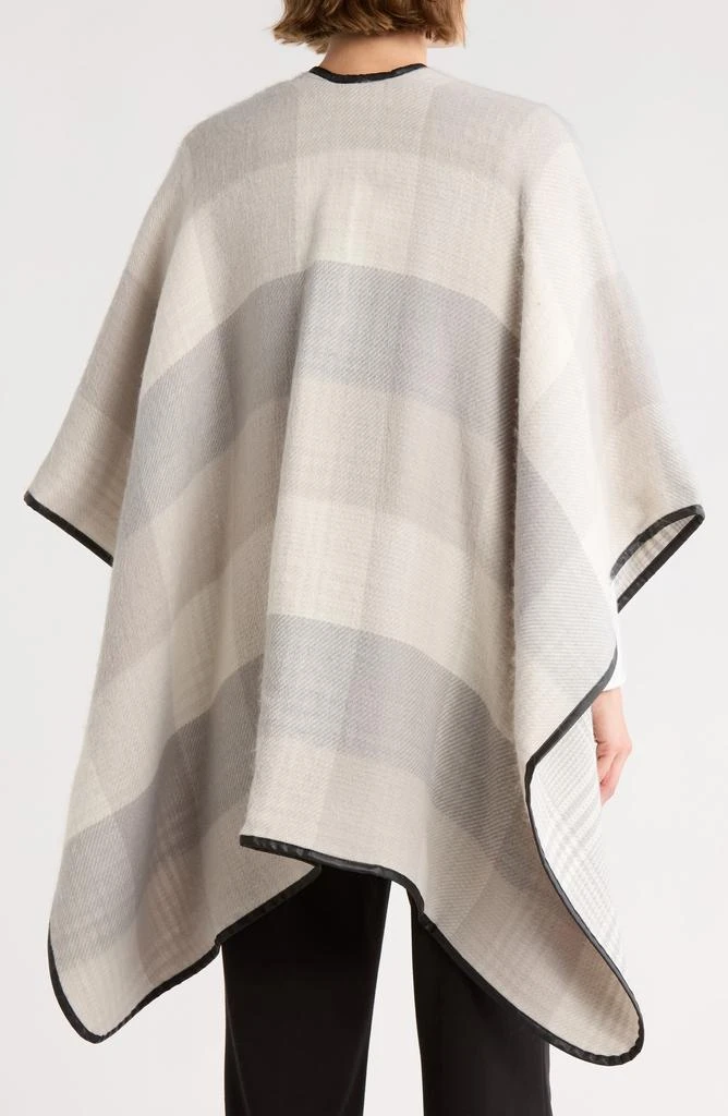 Nordstrom Faux Leather Trim Check Ruana 2