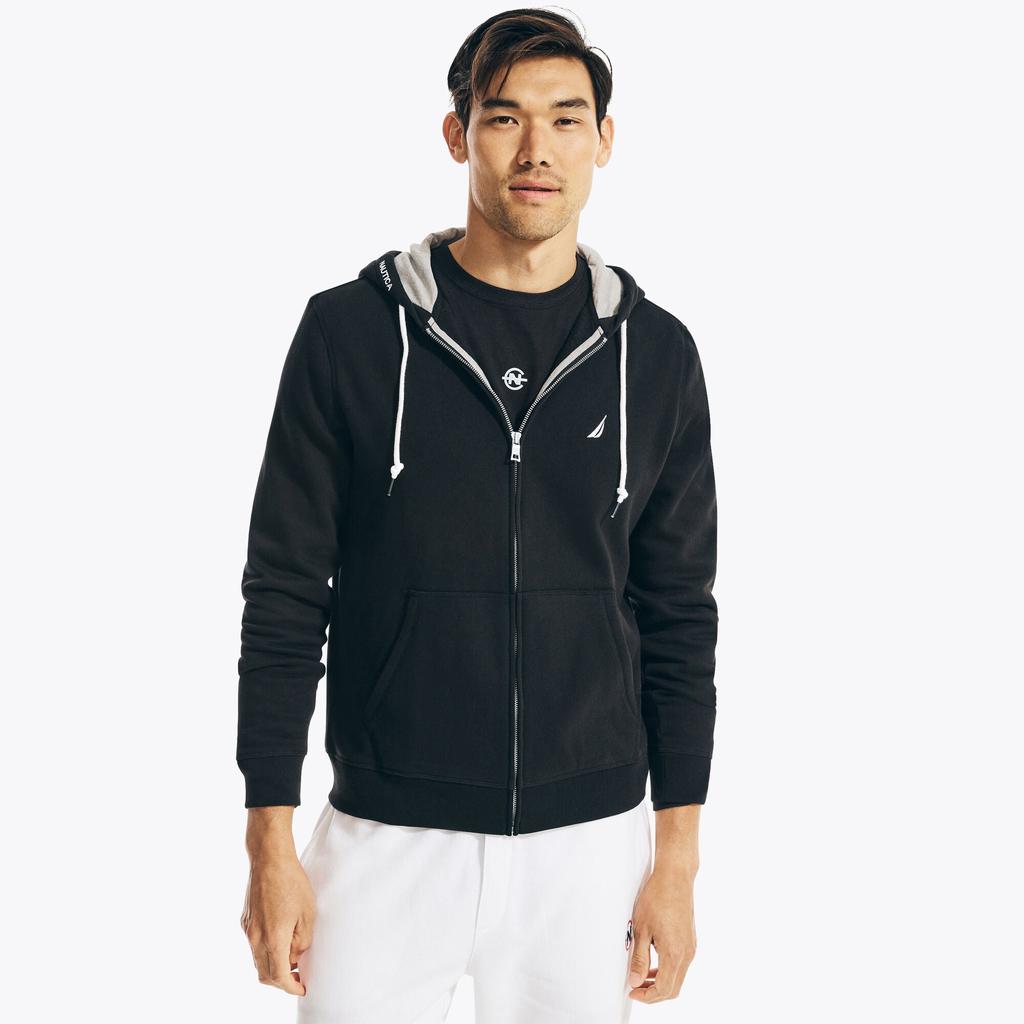Nautica Mens Solid Full-Zip Hoodie