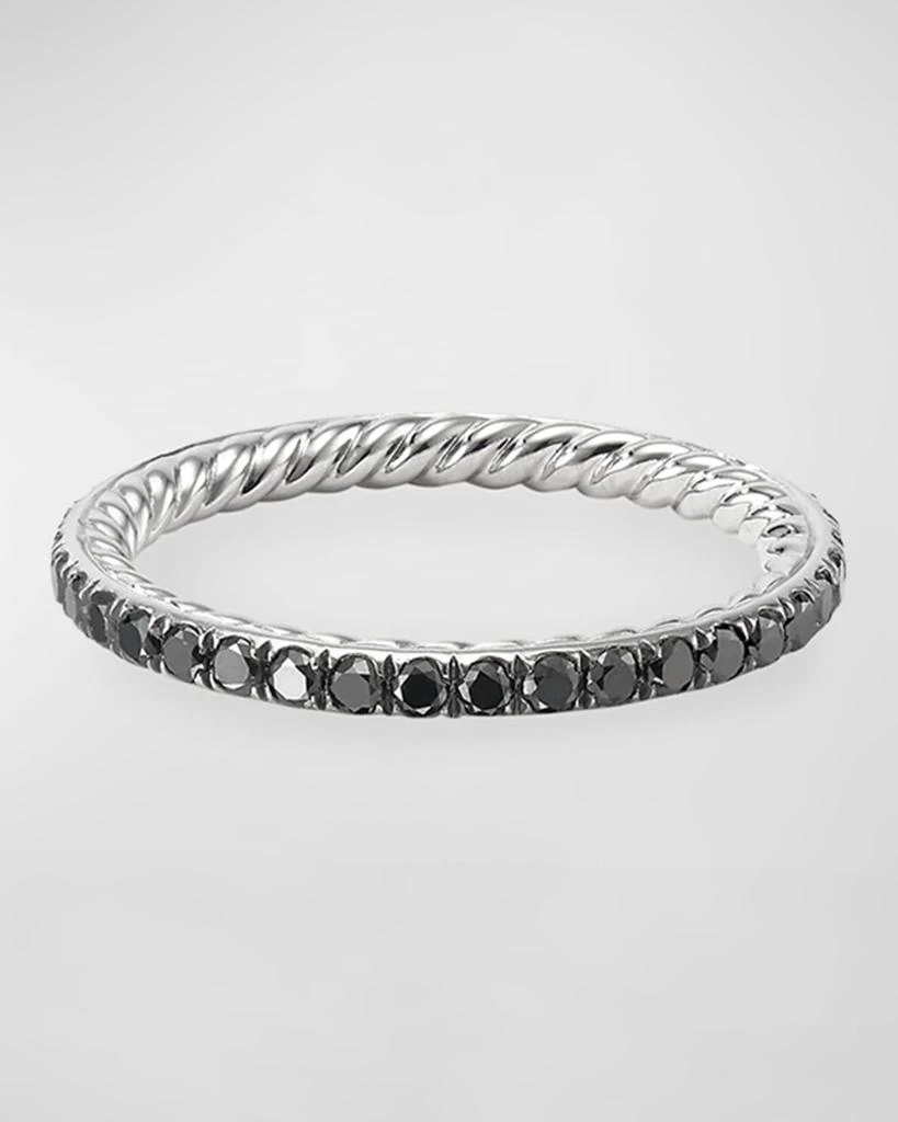 David Yurman DY Eden Band Ring with Gemstones in Platinum, 1.85mm