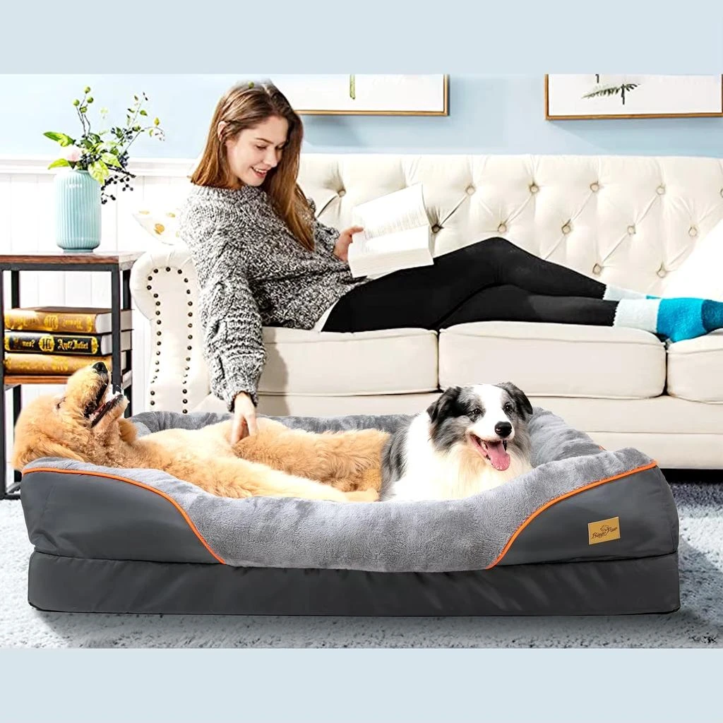 BINGOPAW Premium Large Dog Bed with Soft Fleece, Anti-Allergy Features, Removable Washable Cover, and Waterproof Design 5