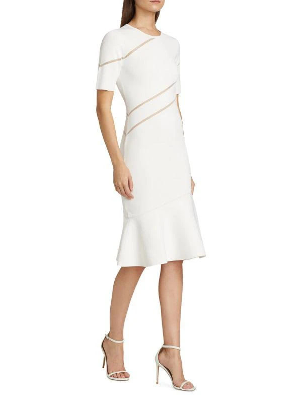Herve Leger Beth Sheer Stripe Fluted Dress 3