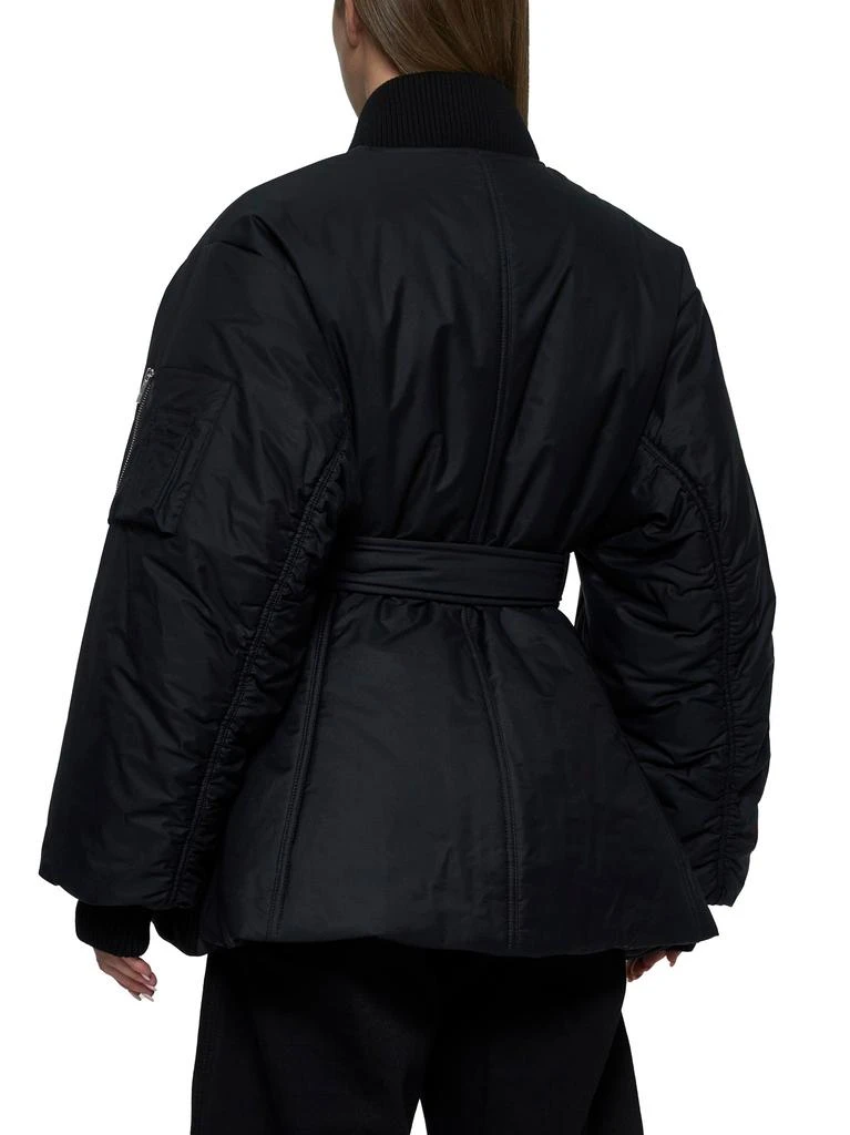 Alaia Black Technical Twill Belted Bomber Jacket 4