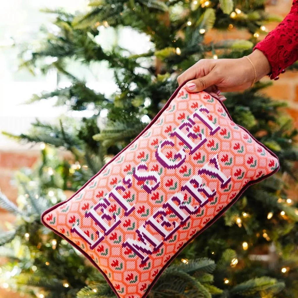 Furbish Studio Furbish Studio - Let
s Get Merry Needlepoint Pillow 2