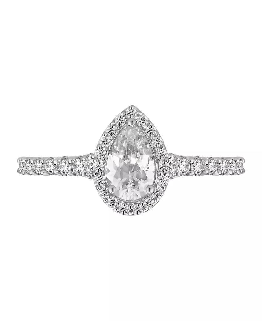 GIA Certified Diamonds Pear Halo Engagement Ring (1 ct. t.w.) in 14k White Gold 2