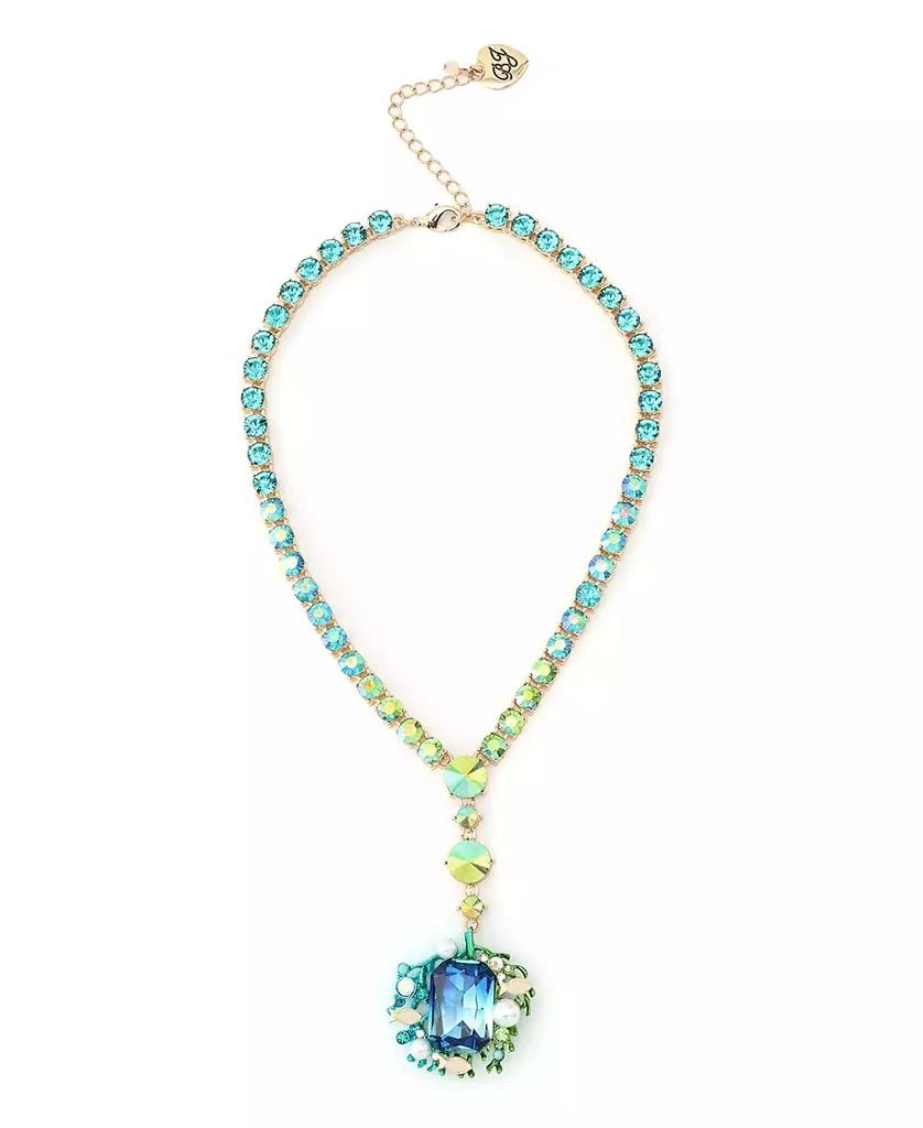 Betsey Johnson Mermaid Jewels Seaweed Stone Gem Tennis Necklace 1