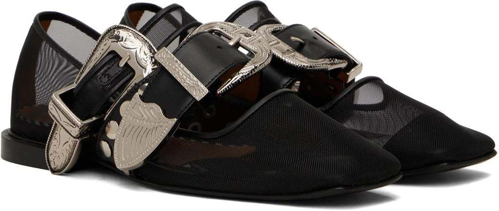 Toga Pulla Black Metal Mesh Ballerina Flats 4