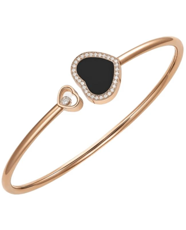 Chopard Chopard Happy Hearts 18K Rose Gold, Diamond and Onyx Bangle Women
s Bracelet 85A074-5200