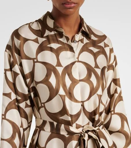 Max Mara Ileana printed silk twill shirt dress 4