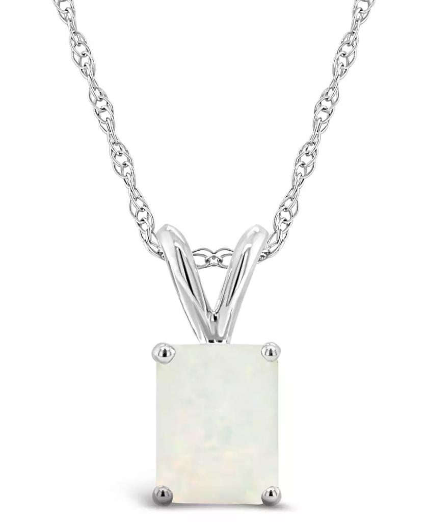 Macy's Opal (3/4 ct.t.w ) Pendant Necklace in 14K White Gold or 14K Yellow Gold
