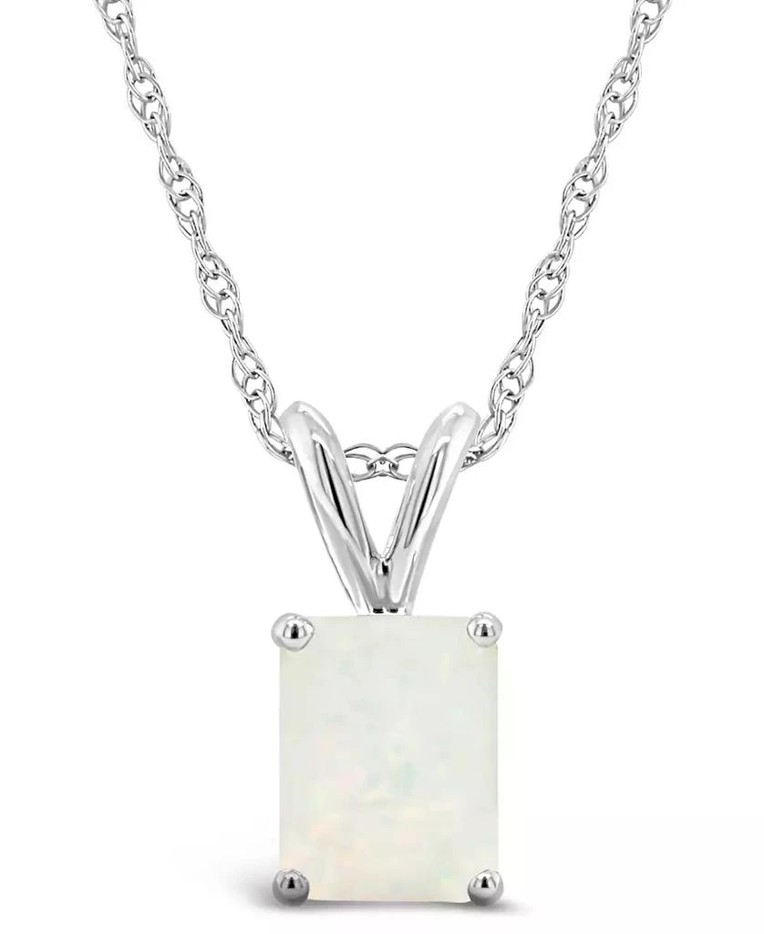 Macy's Opal (3/4 ct.t.w ) Pendant Necklace in 14K White Gold or 14K Yellow Gold 1