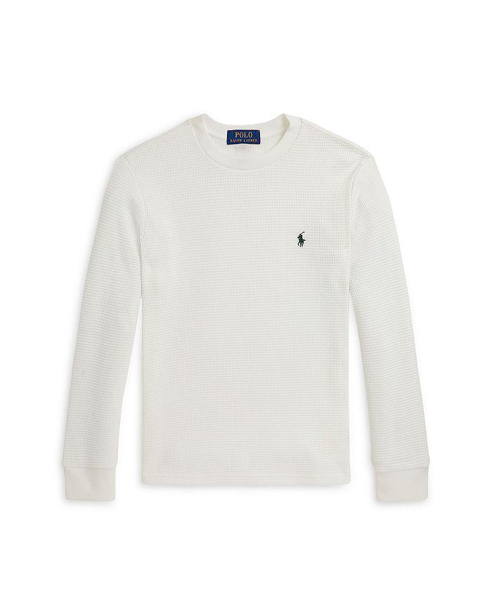 Ralph Lauren Boys' Waffle Knit Cotton Long Sleeve Tee - Big Kid, Little Kid