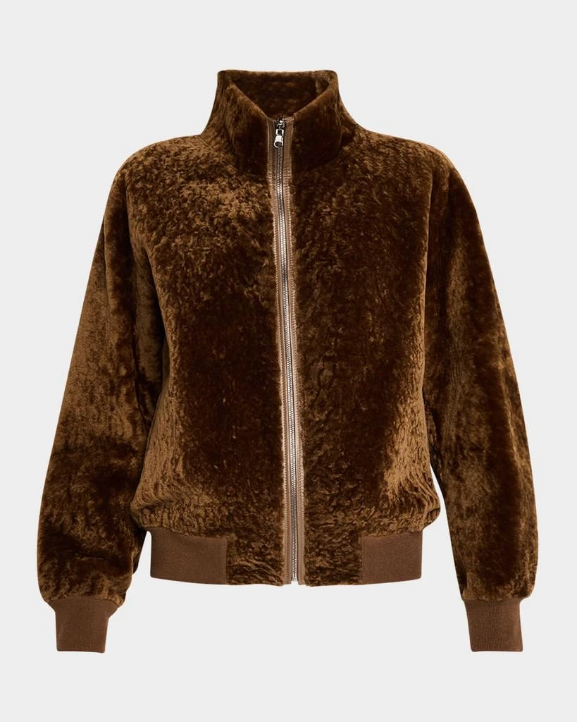 Gorski Reversible Textured Shearling Lamb Bomber Jacket 1